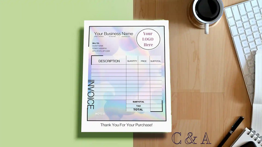 Pastel Rainbow Invoice Template Word Small Business Stationery