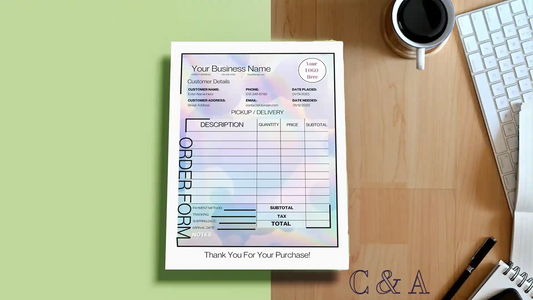 Pastel Rainbow Order Form Template Word Small Business Stationery