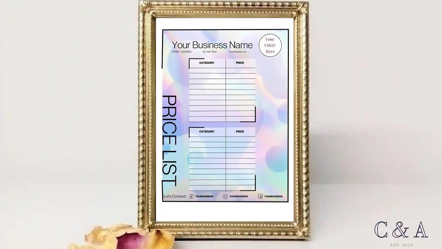 Pastel Rainbow Small Business Stationery Bundle Starter Kit